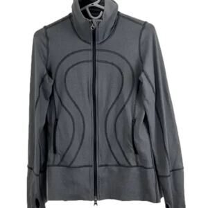 Lululemon Stride Jacket Charcoal Grey Stripe Size 8
